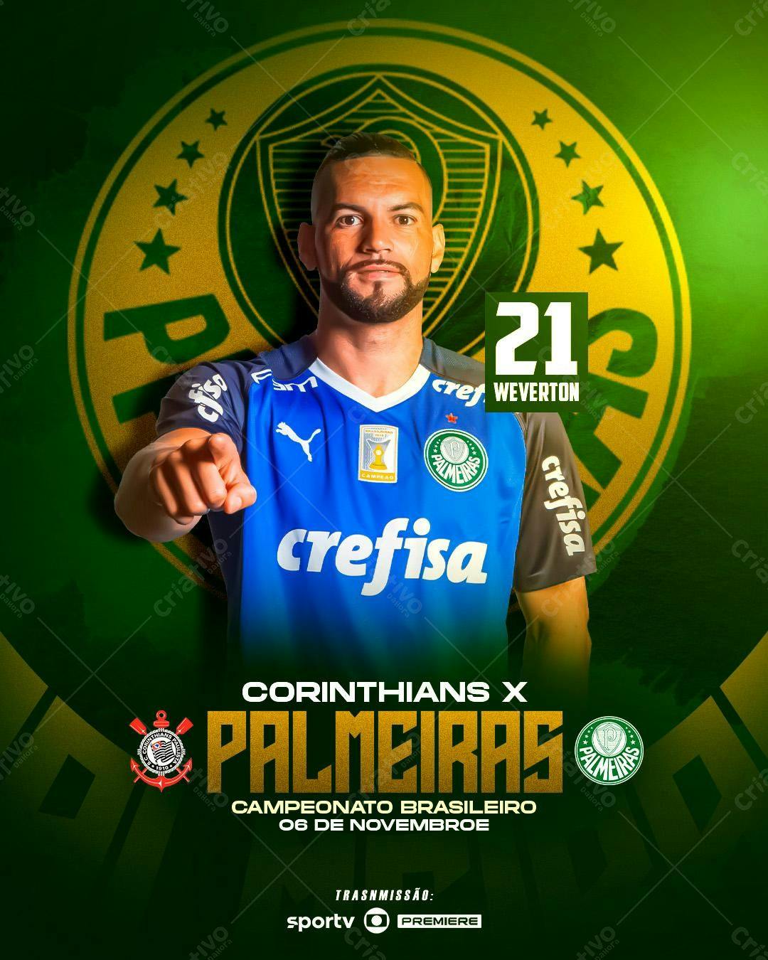 Flyer Corinthians x Palmeiras PSD Editável