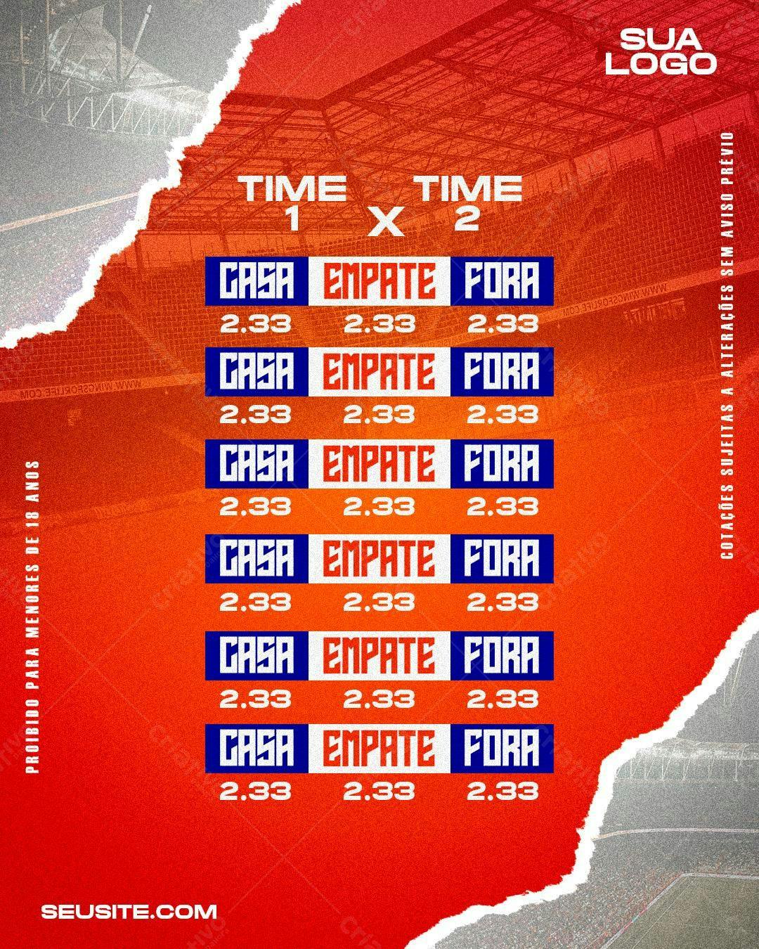 Post de Apostas Esportivas PSD Editável