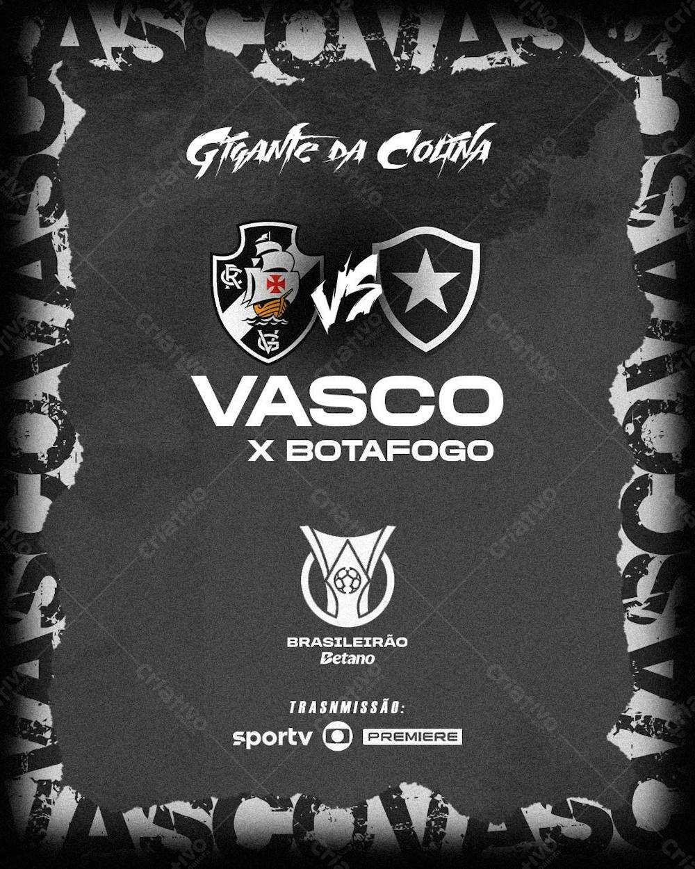 Flyer Futebol Vasco X Botafogo Feed Psd