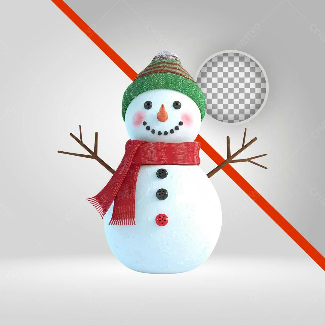 Icone Natal Boneco de Neve PNG com fundo transparente