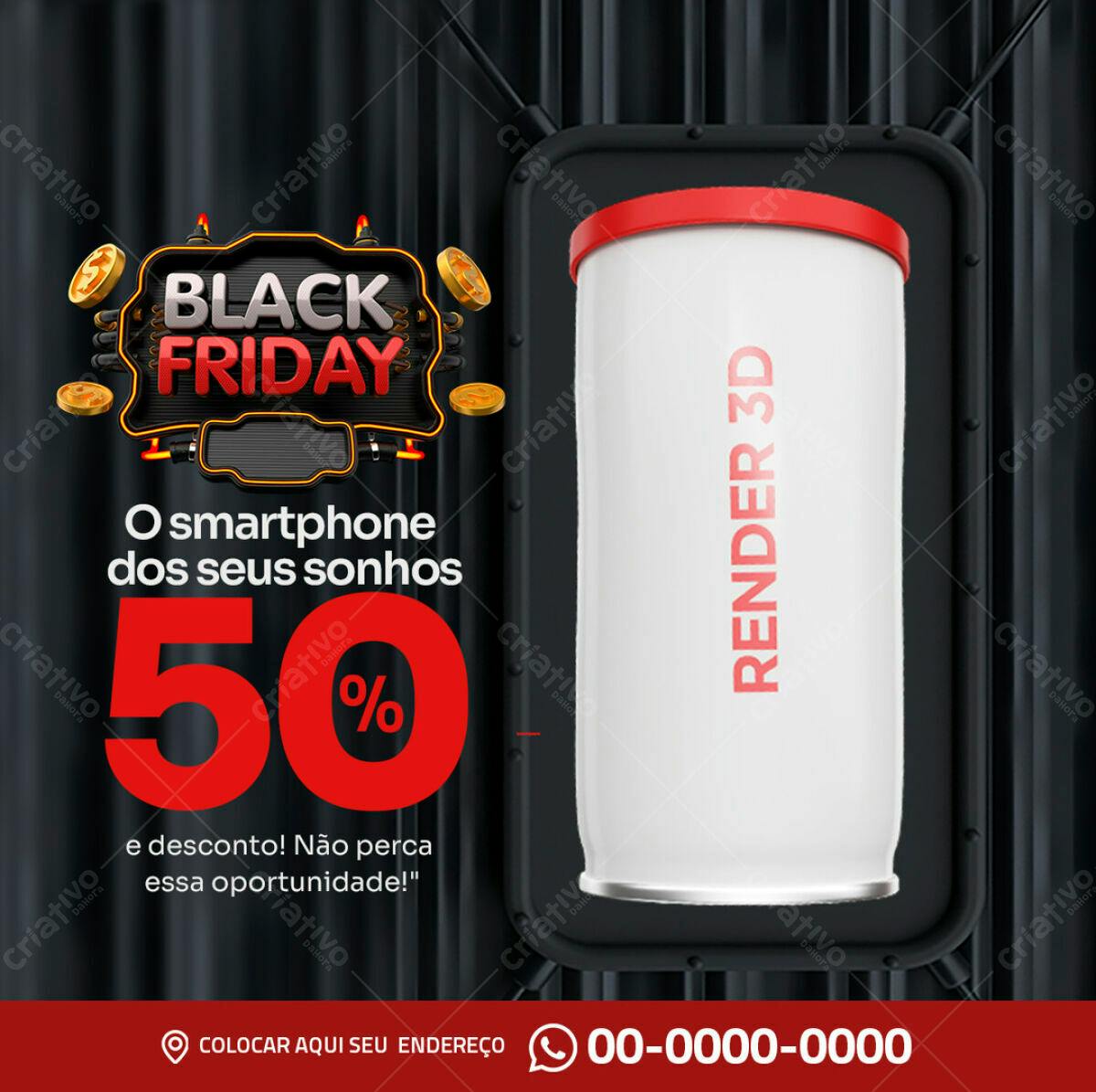 Mockup Embalagem Black Friday PSD Editável