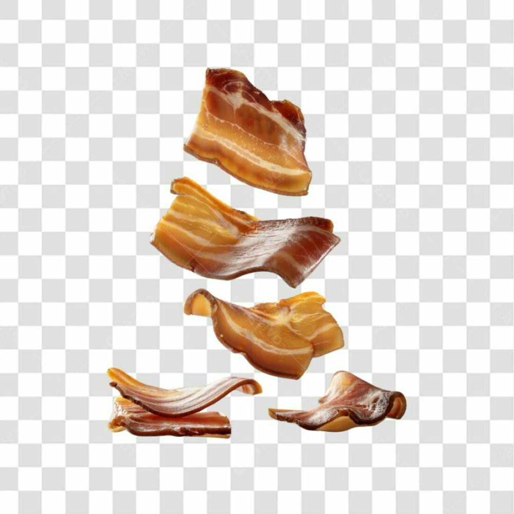 3D Render Fatias Pedaços De Bacon Carne Elemento Ícone Psd Png