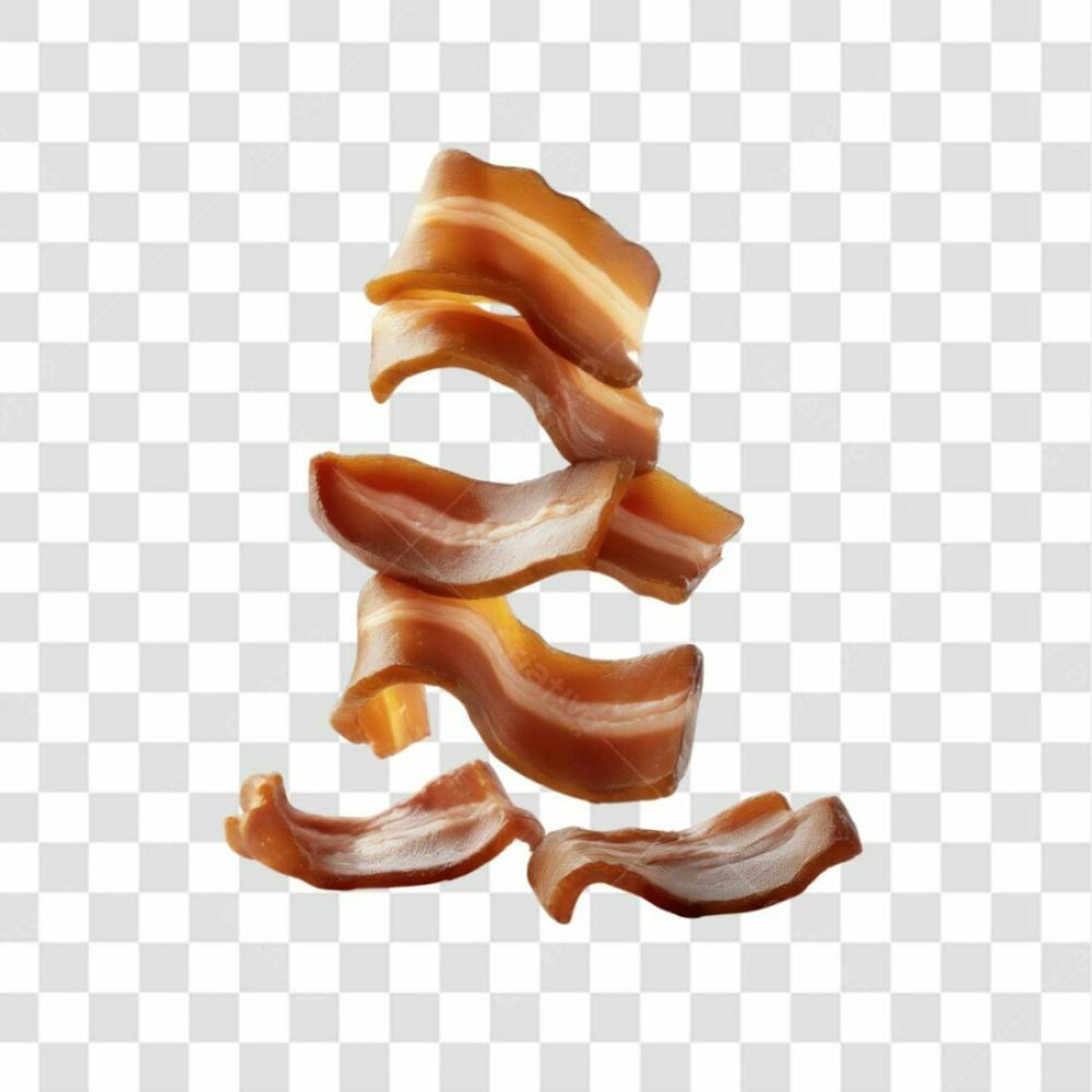 3D Render Fatias Pedaços De Bacon Carne Elemento Ícone Psd Png