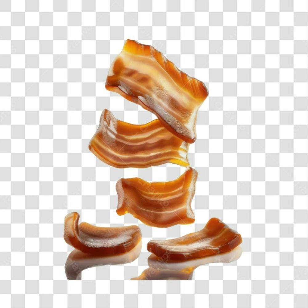 3D Render Fatias Pedaços De Bacon Carne Elemento Ícone Psd Png