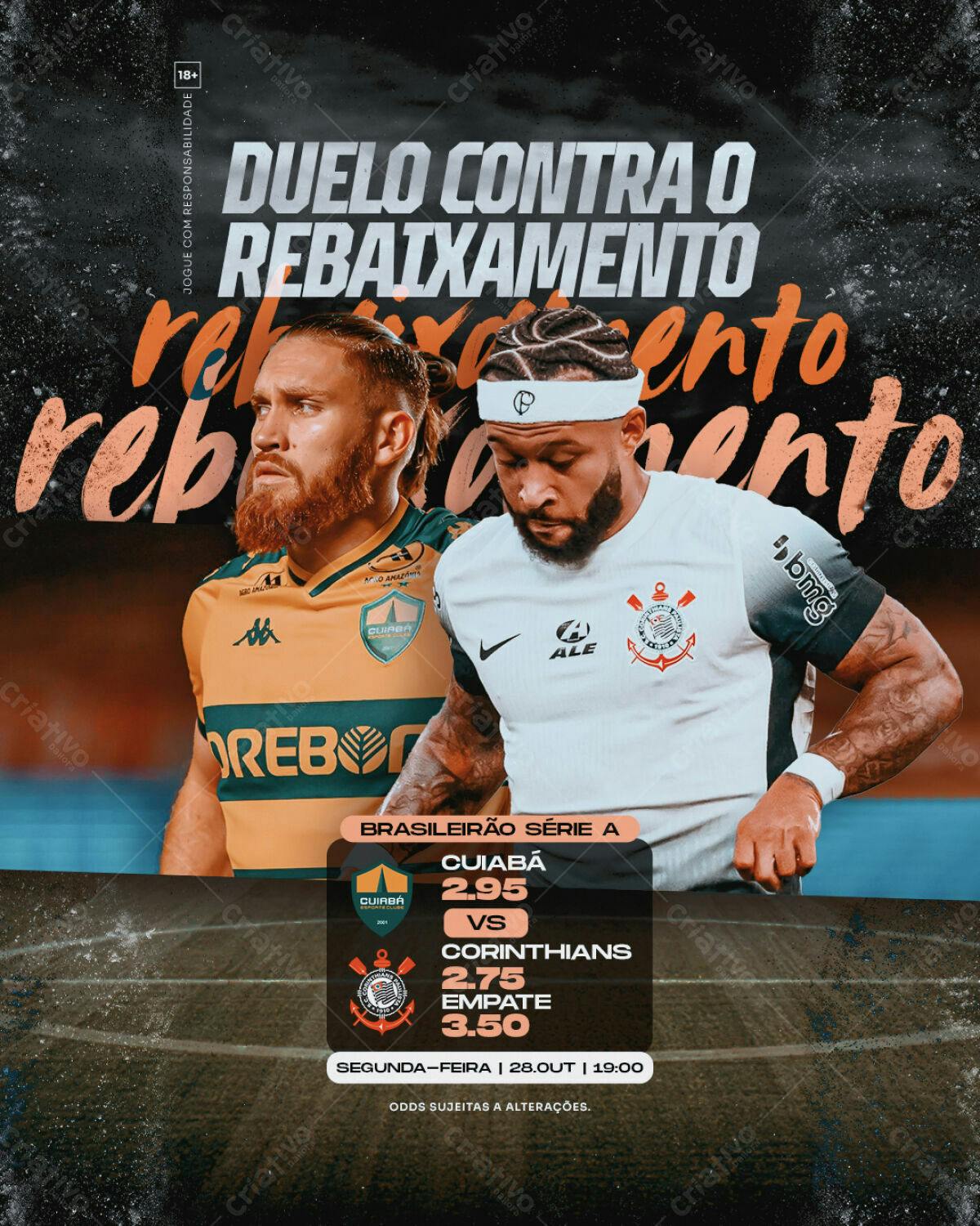 Flyer Cuiabá x Corinthians PSD Editável