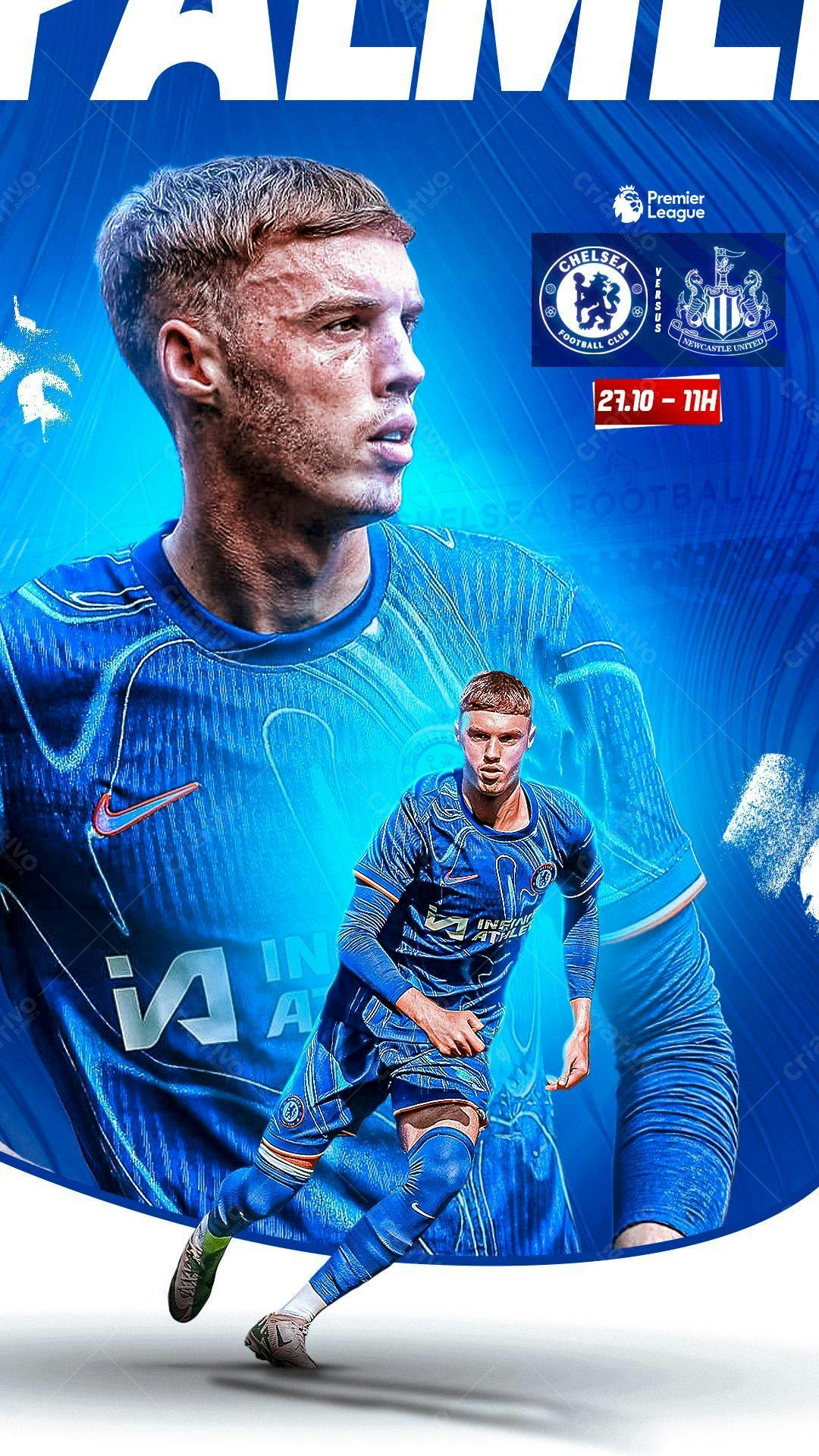 Flyer de Futebol Chelsea x Newcastle PSD Editável