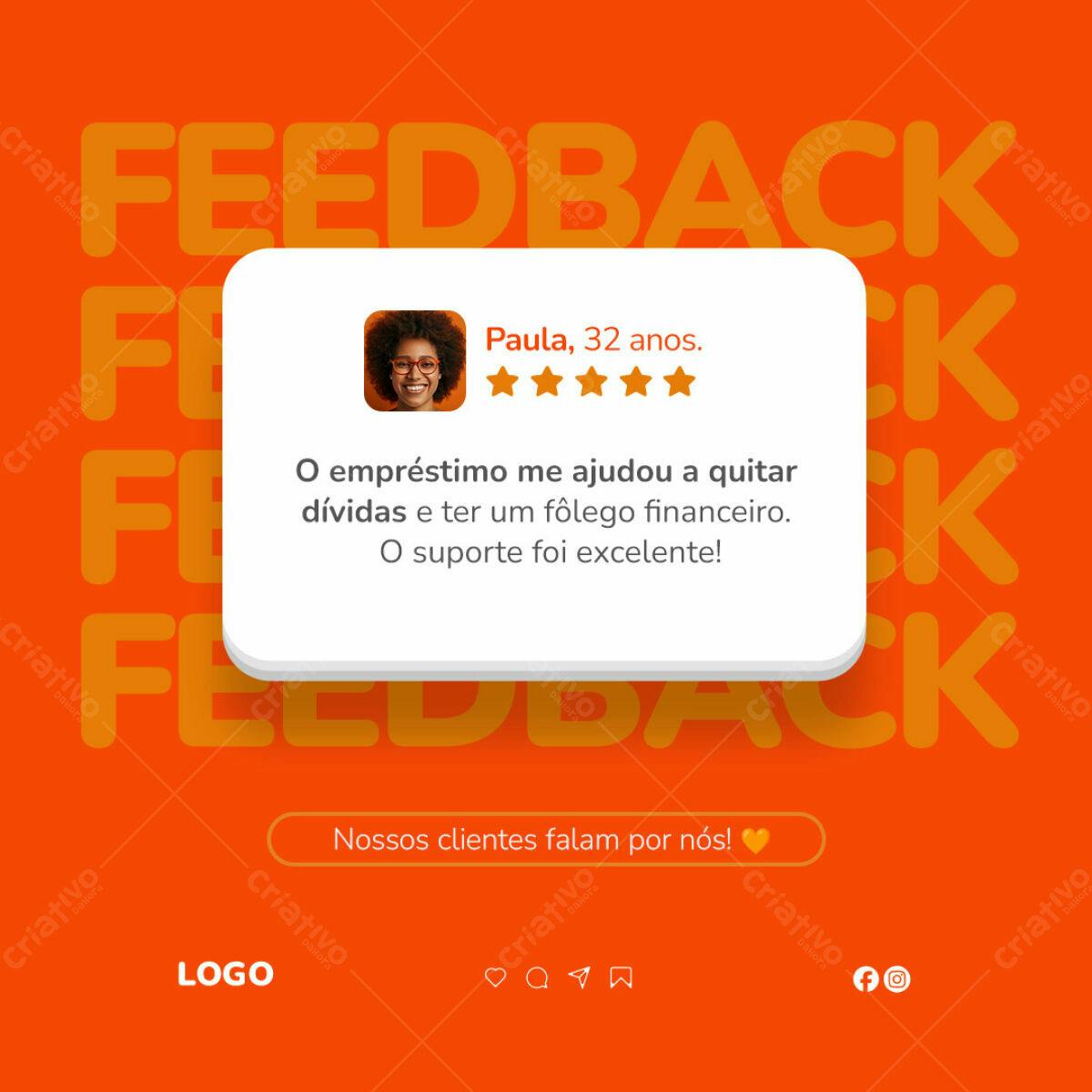 Postagem de Feedback PSD Editável