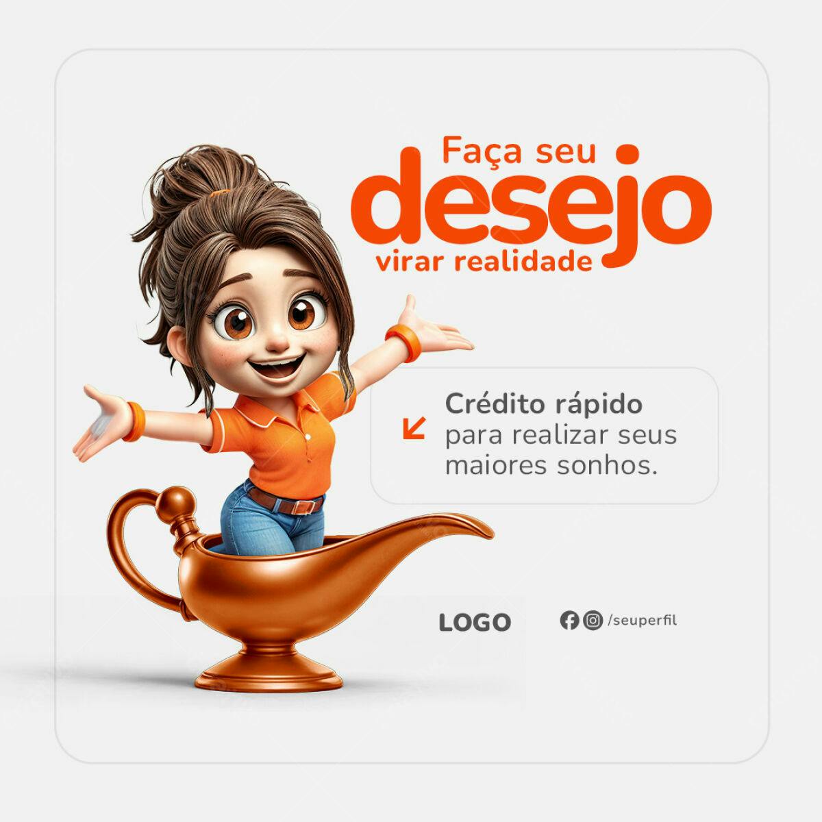 Post para Redes Sociais Crédito Rápido PSD Editável