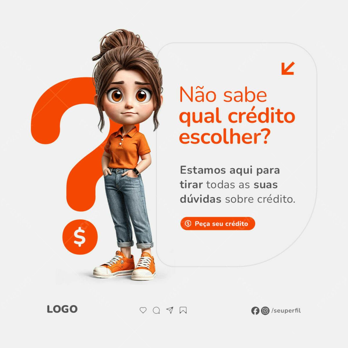 Postagem Mídia Social Crédito PSD Editável
