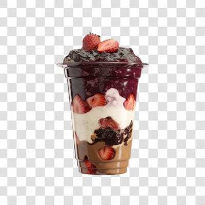 3D Render Copo Açaí Elemento Ícone Psd Png
