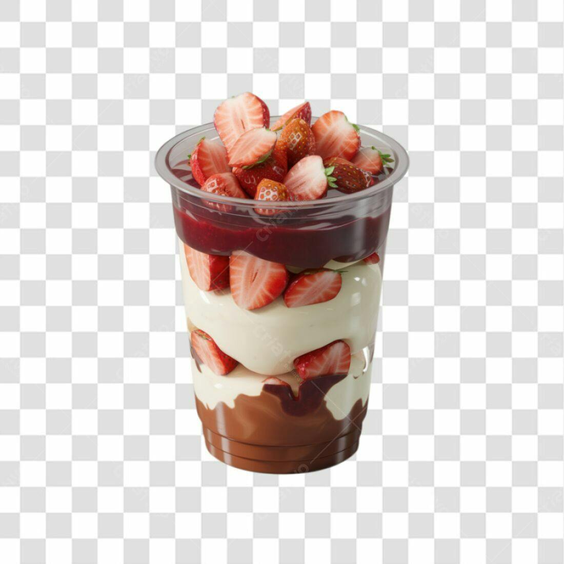 Icone Sobremesa Morango Chocolate PNG com fundo transparente