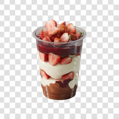 3D Render Copo Açaí Elemento Ícone Psd Png