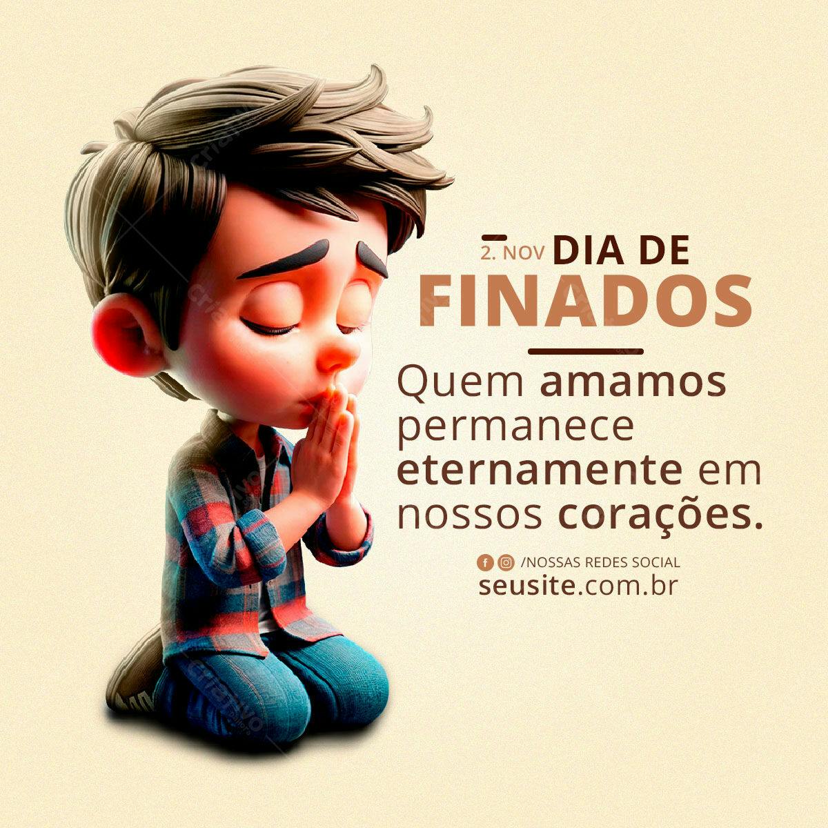 Postagem Dia de Finados PSD Editável