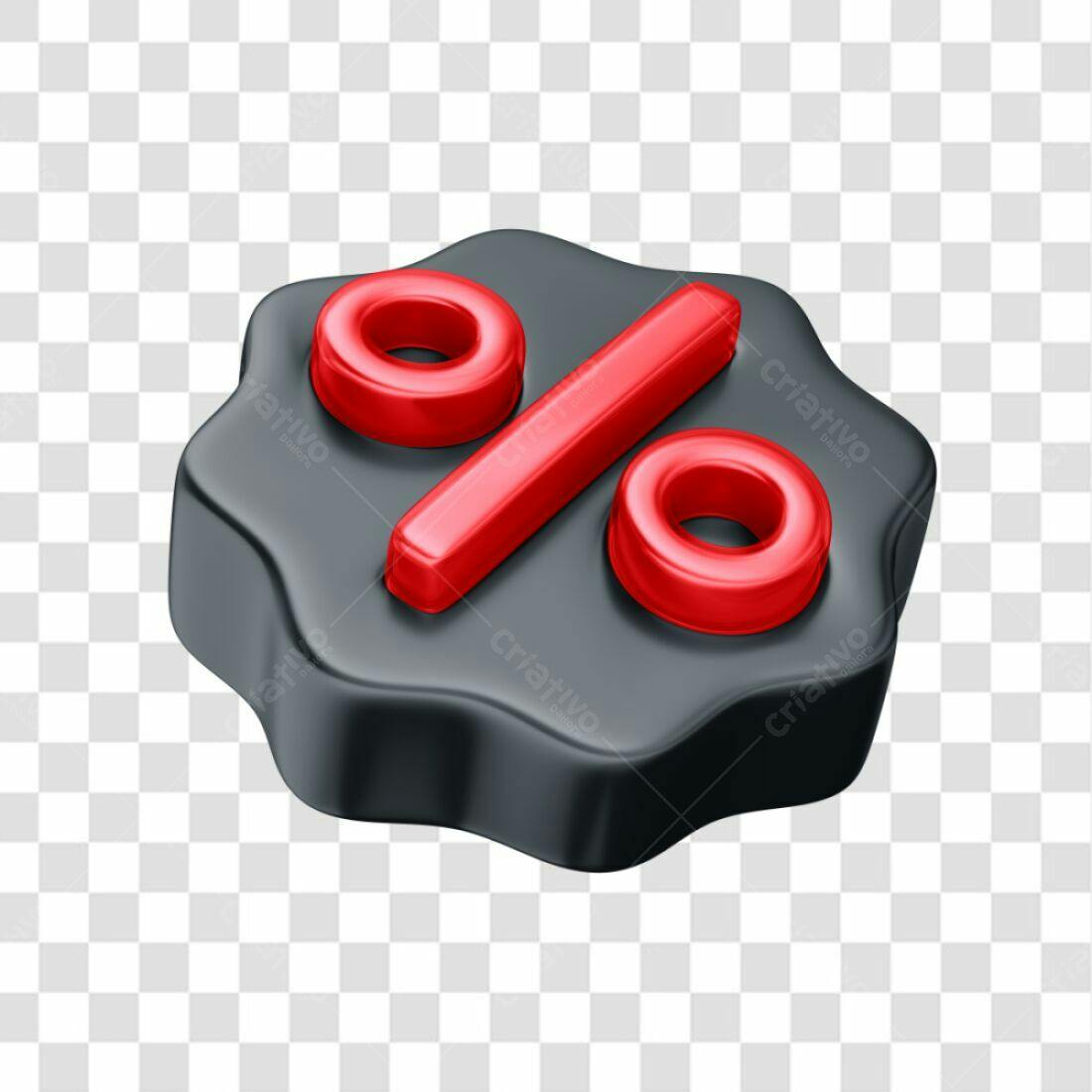 Ícone Desconto Vermelho e Preto PNG com fundo transparente
