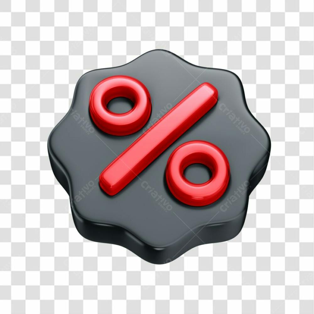 Asset 3D Balão Preto Com Porcentagem Vermelha Elemento Para Oferta De Black Friday Com Fundo Transparente