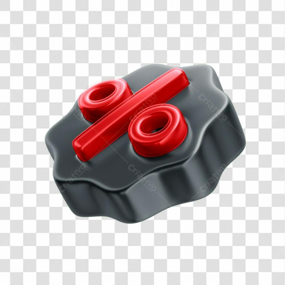Asset 3D Balão Preto Com Porcentagem Vermelha Elemento Para Oferta De Black Friday Com Fundo Transparente