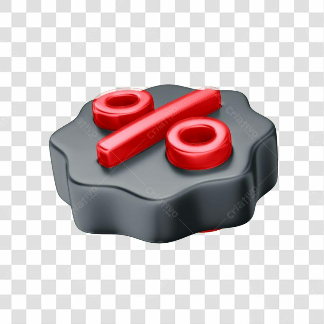 Icone de Porcentagem 3D PNG com fundo transparente