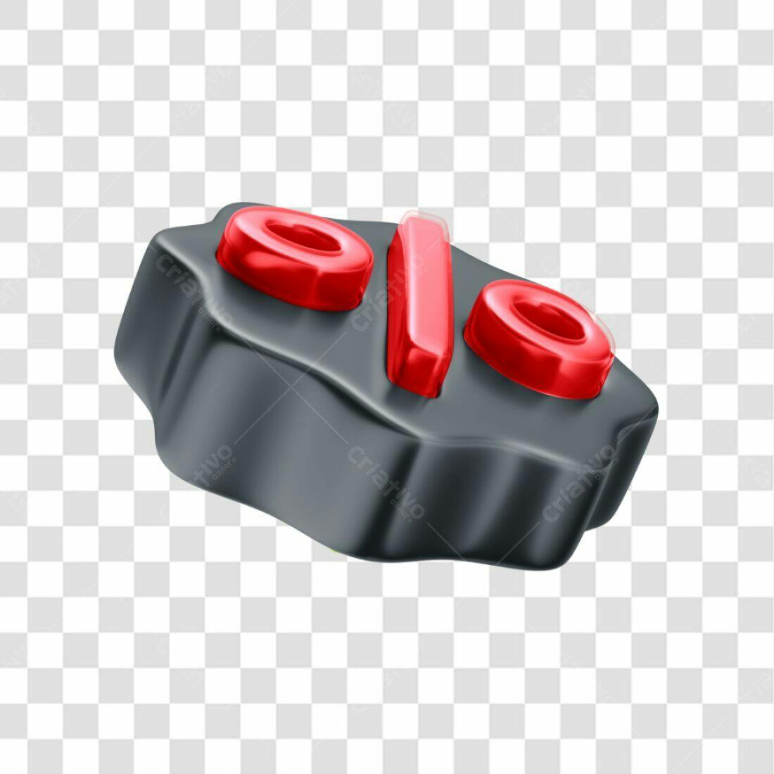 Icone Desconto Vermelho e Preto PNG com fundo transparente