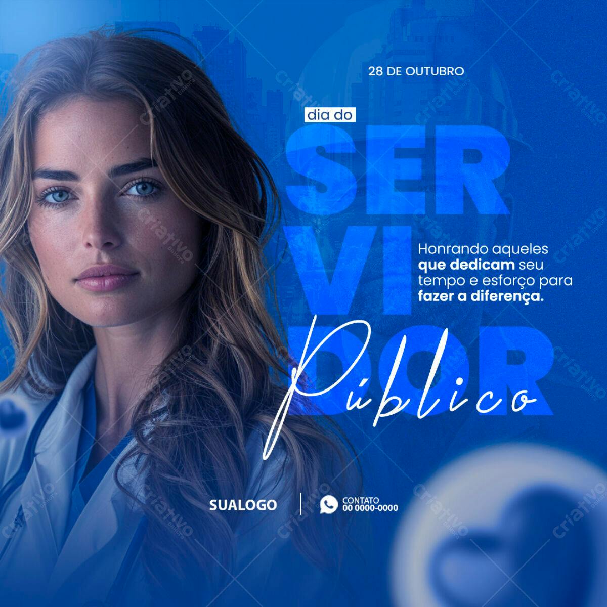 Flyer Dia do Servidor Público PSD Editável
