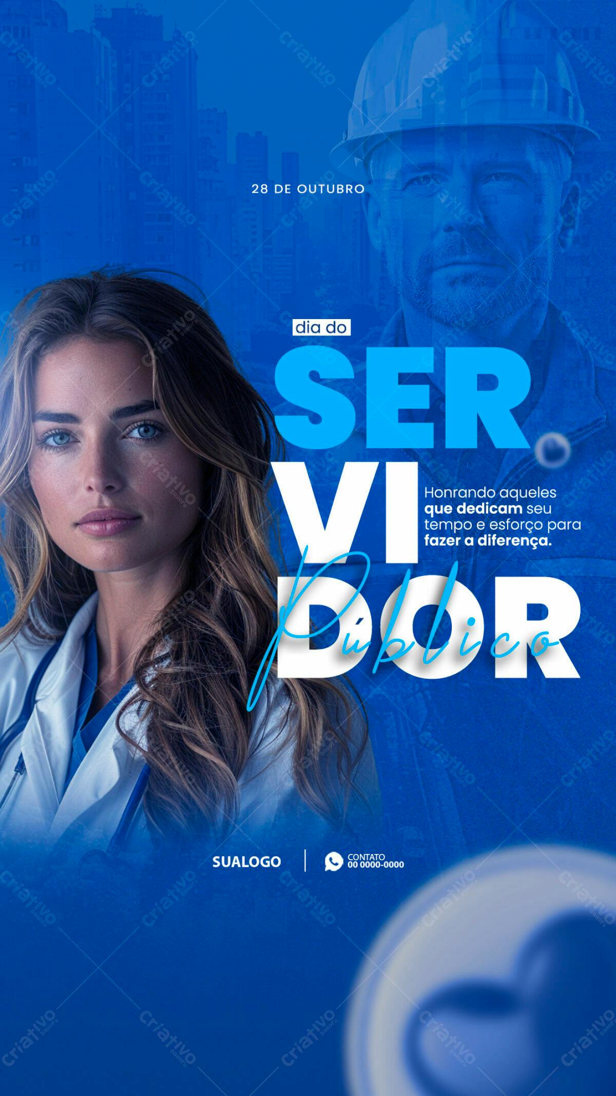 Flyer Dia do Servidor Público PSD Editável