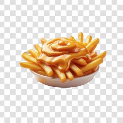 3D Render Batata Frita Elemento Ícone Psd Png