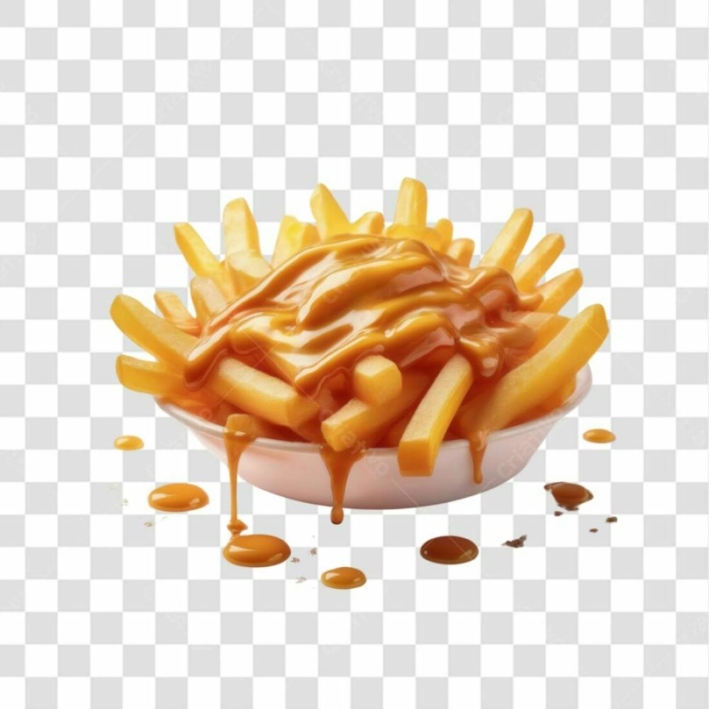 3D Render Batata Frita Elemento Ícone Psd Png