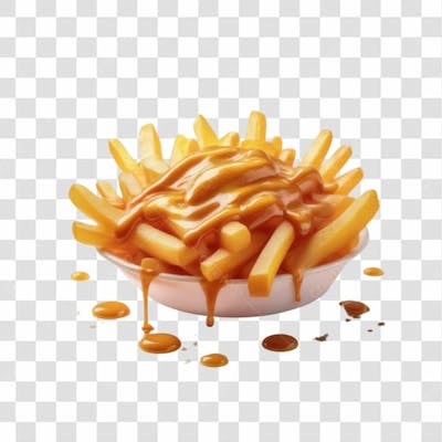 3D Render Batata Frita Elemento Ícone Psd Png