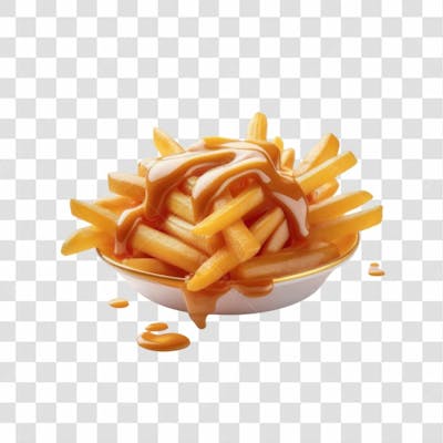 3D Render Batata Frita Elemento Ícone Psd Png
