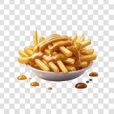 3D Render Batata Frita Elemento Ícone Psd Png