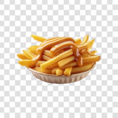3D Render Batata Frita Elemento Ícone Psd Png