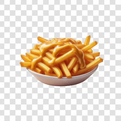 3D Render Batata Frita Elemento Ícone Psd Png