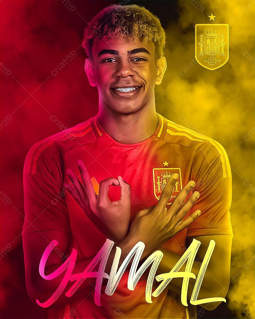 Poster do Jogador de Futebol Gavi PSD Editável