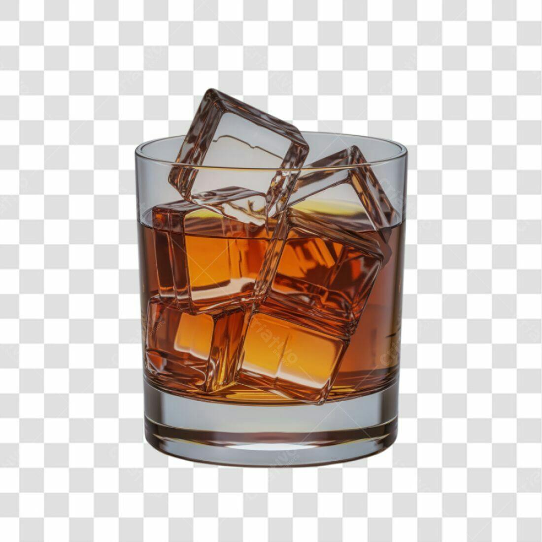 Icone bebida whisky gelo PNG com fundo transparente