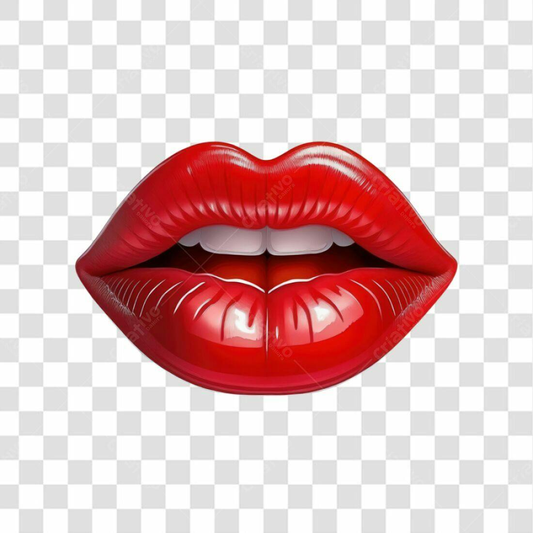 Icone labios vermelhos PNG com fundo transparente