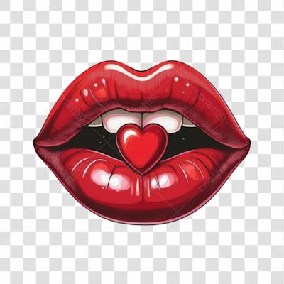 3D Render Boca Lingua Leite Elemento Ícone Psd Png