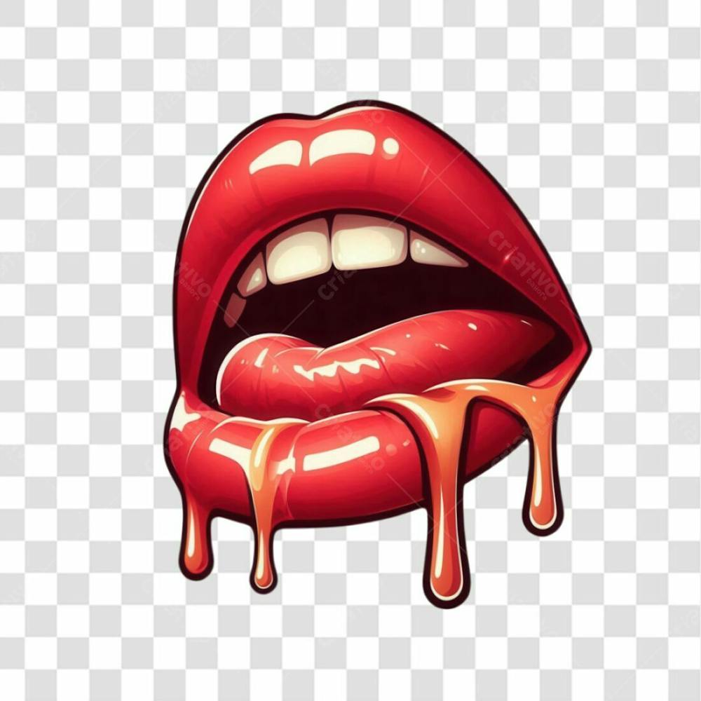 3D Render Boca Lingua Leite Elemento Ícone Psd Png