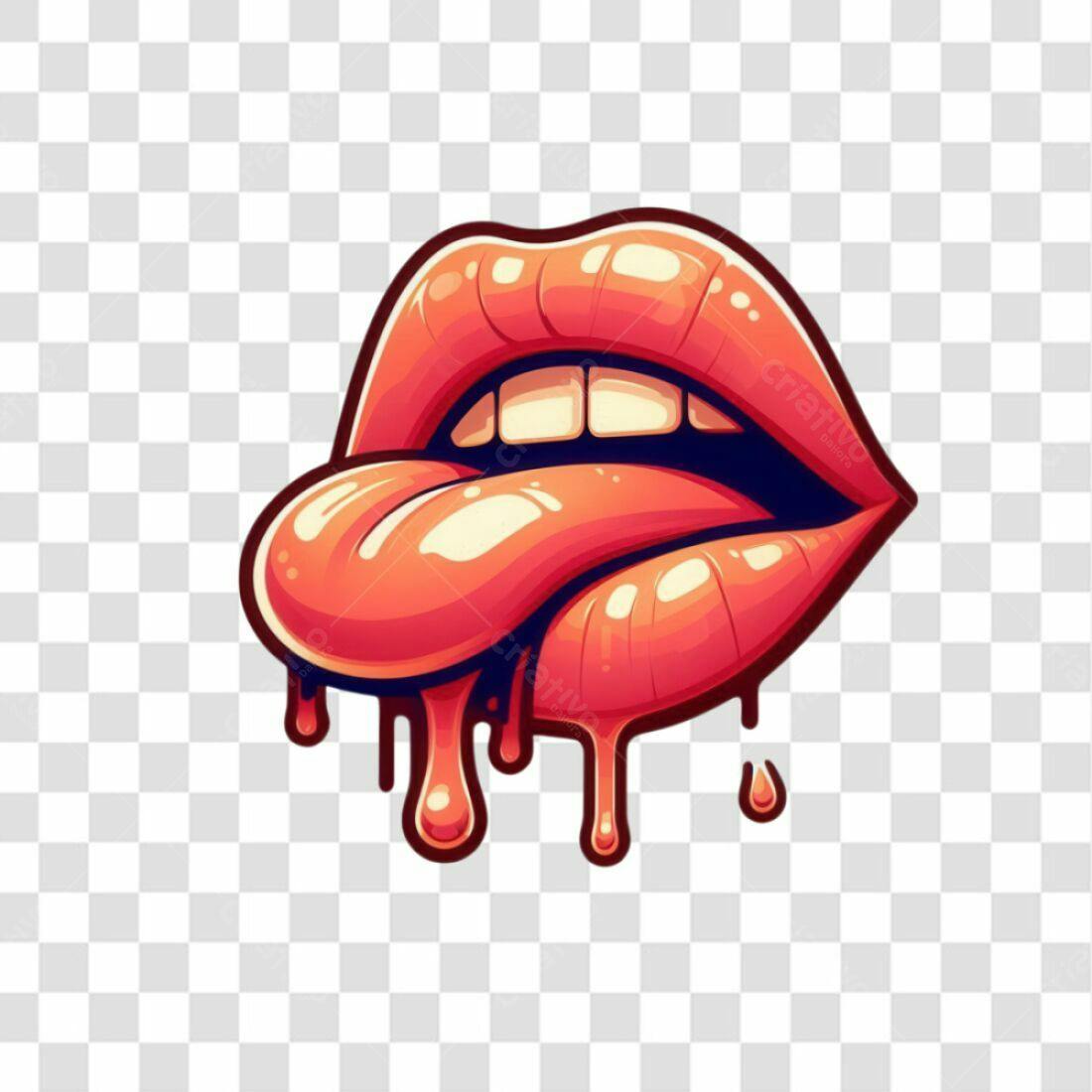 Icone Boca Lamber PNG com fundo transparente