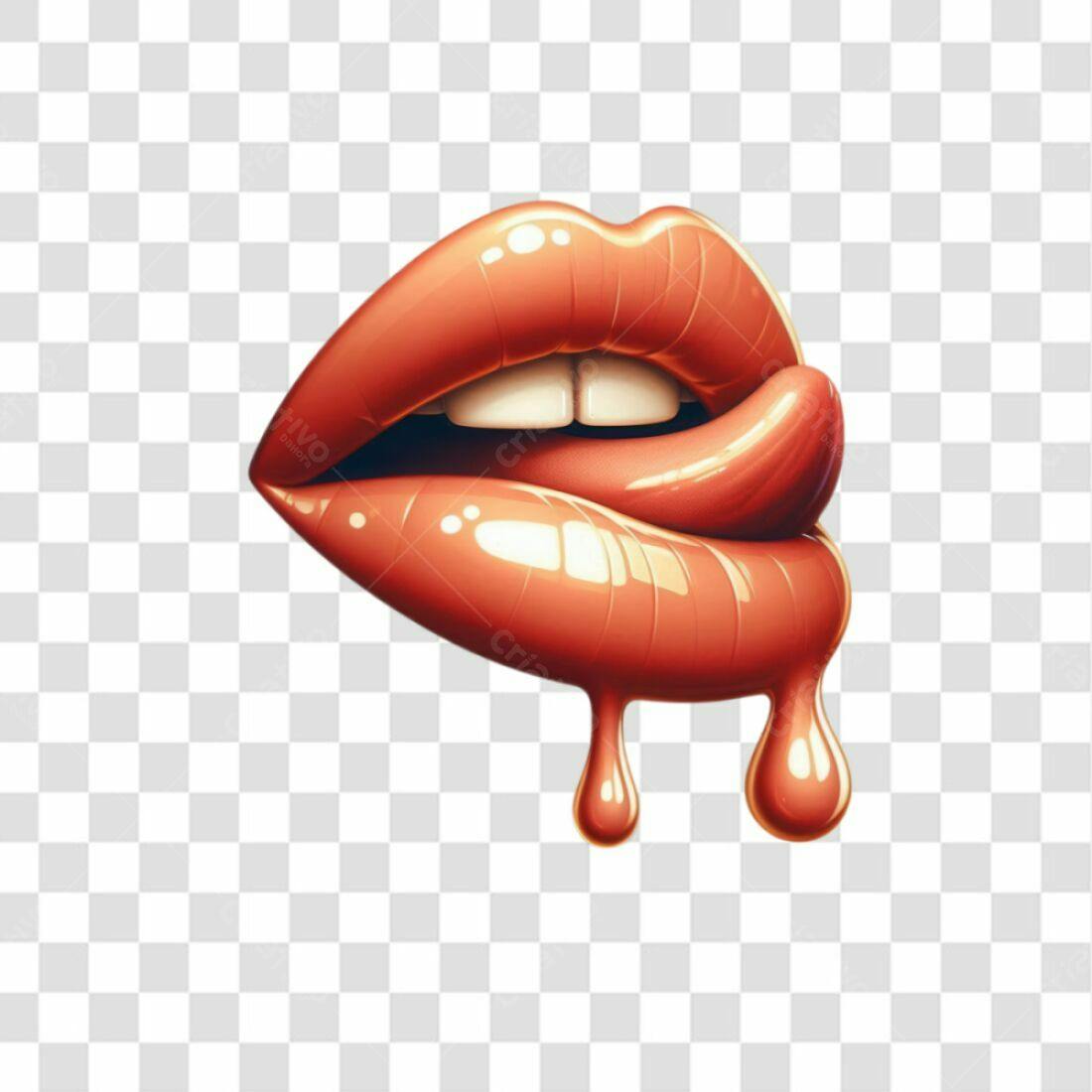 Icone sensual lábios vermelhos PNG com fundo transparente