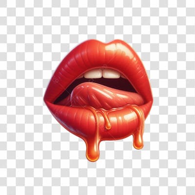 3D Render Boca Lingua Leite Elemento Ícone Psd Png