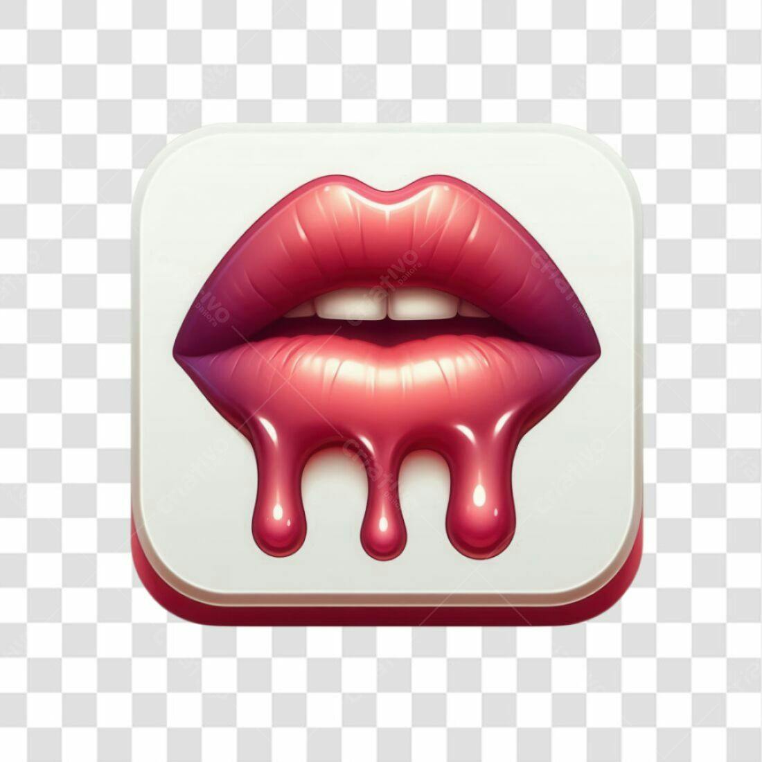 Icone de Lábios Vermelhos PNG com fundo transparente