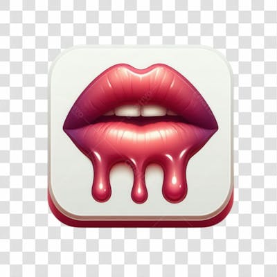 3D Render Boca Lingua Leite Elemento Ícone Psd Png