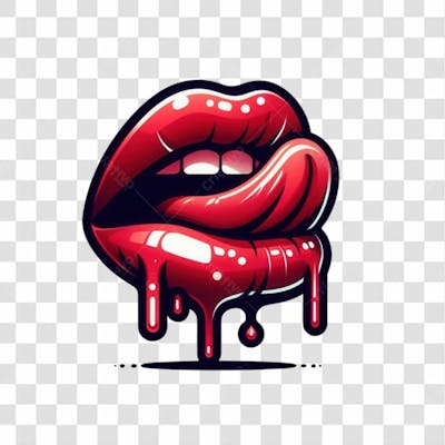 3D Render Boca Lingua Leite Elemento Ícone Psd Png