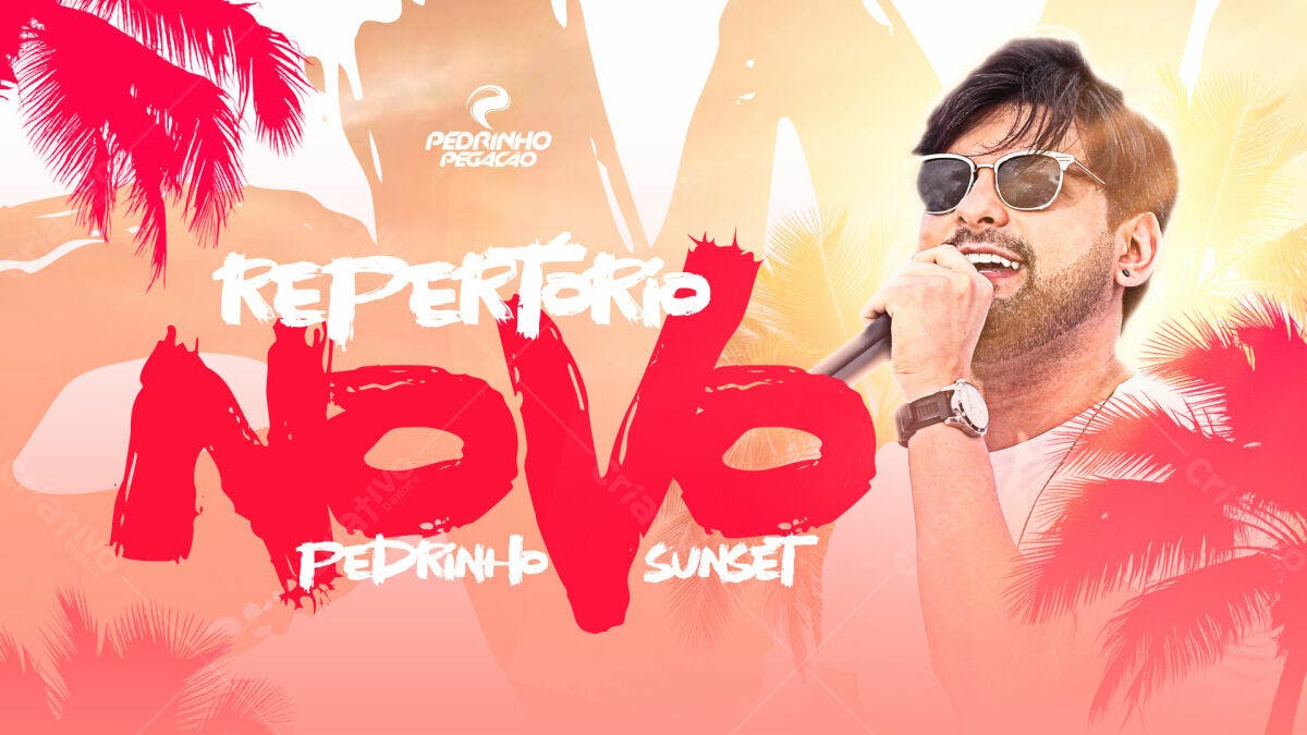 Flyer para Show Pedrinho Pegação Sunset PSD Editável