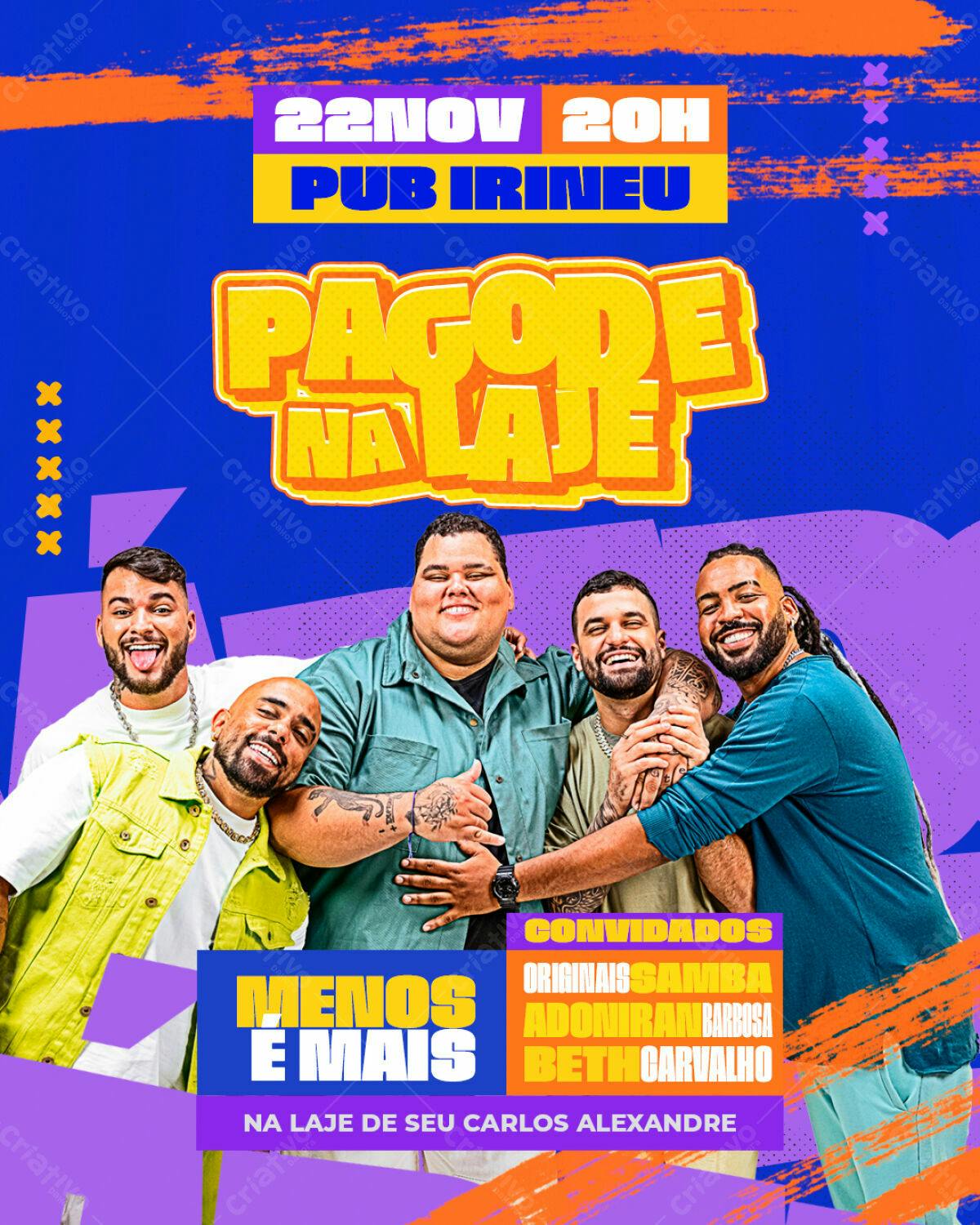 Flyer Pagode na Laje PSD Editável