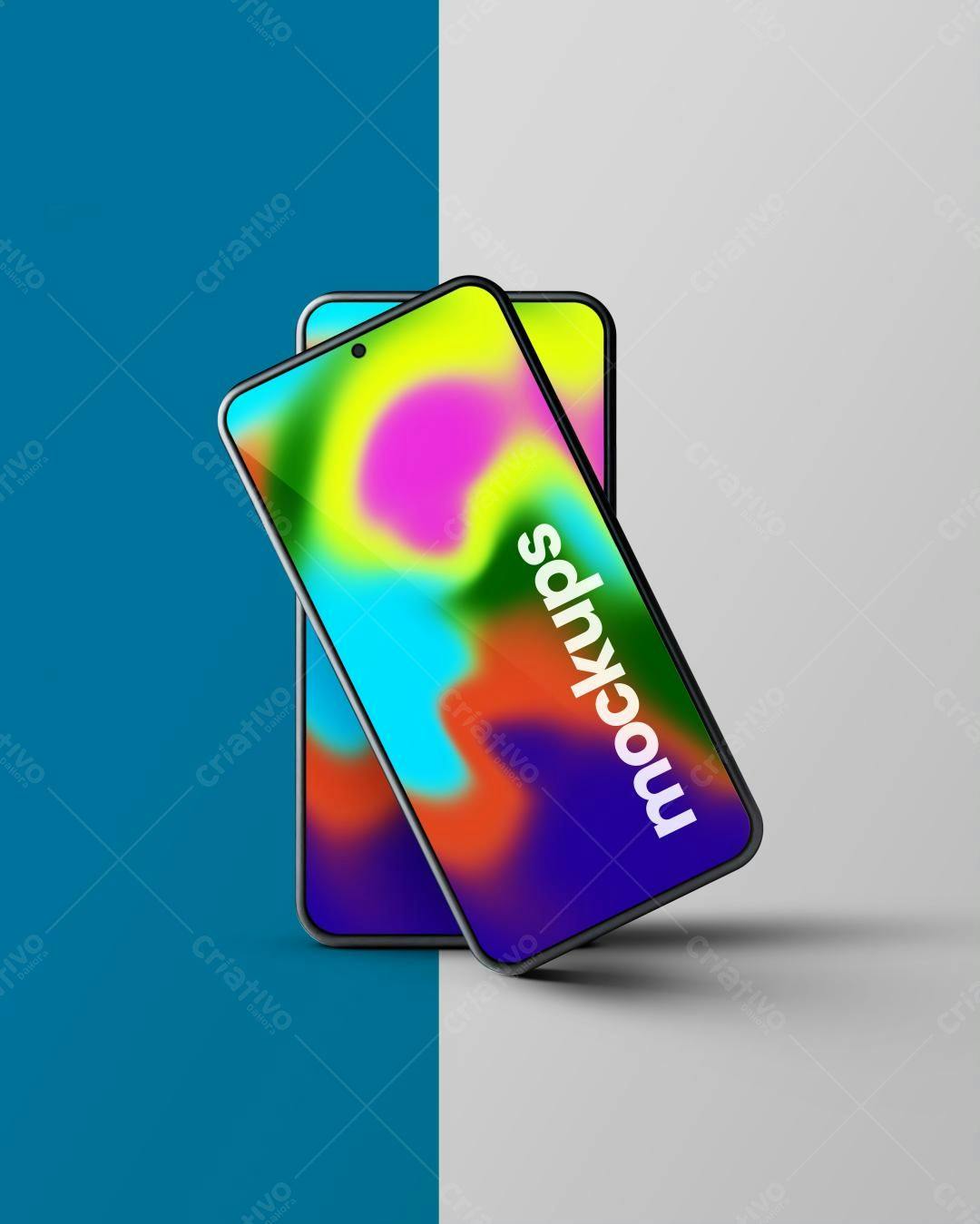 Mockup de Smartphones com Design Moderno e Cores Vibrantes