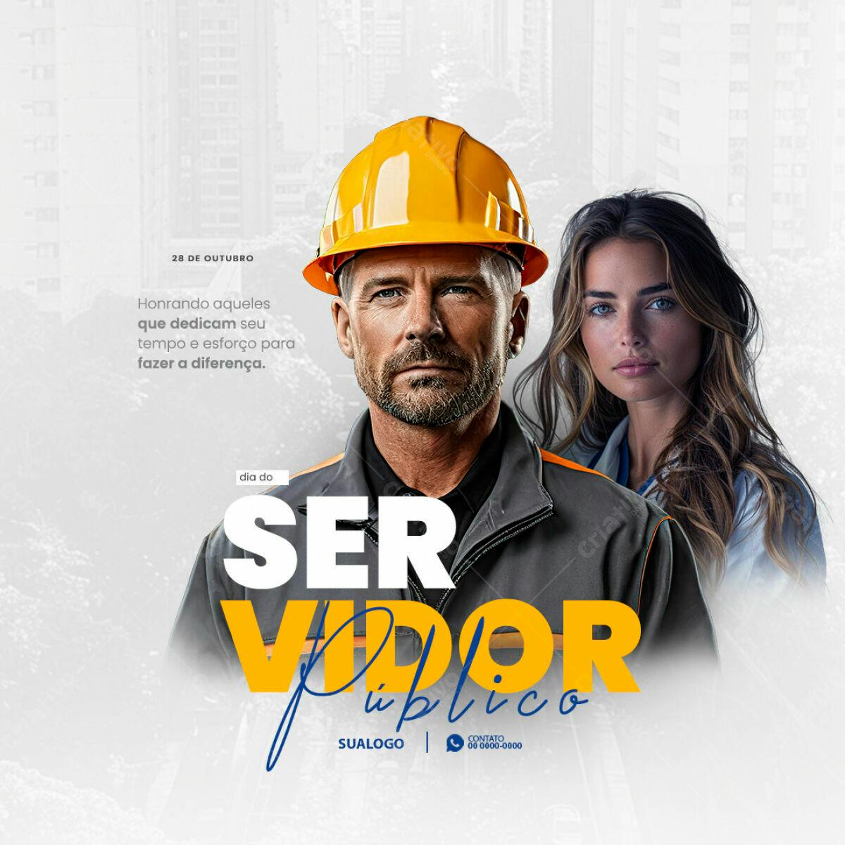 Flyer Dia do Servidor Público PSD Editável