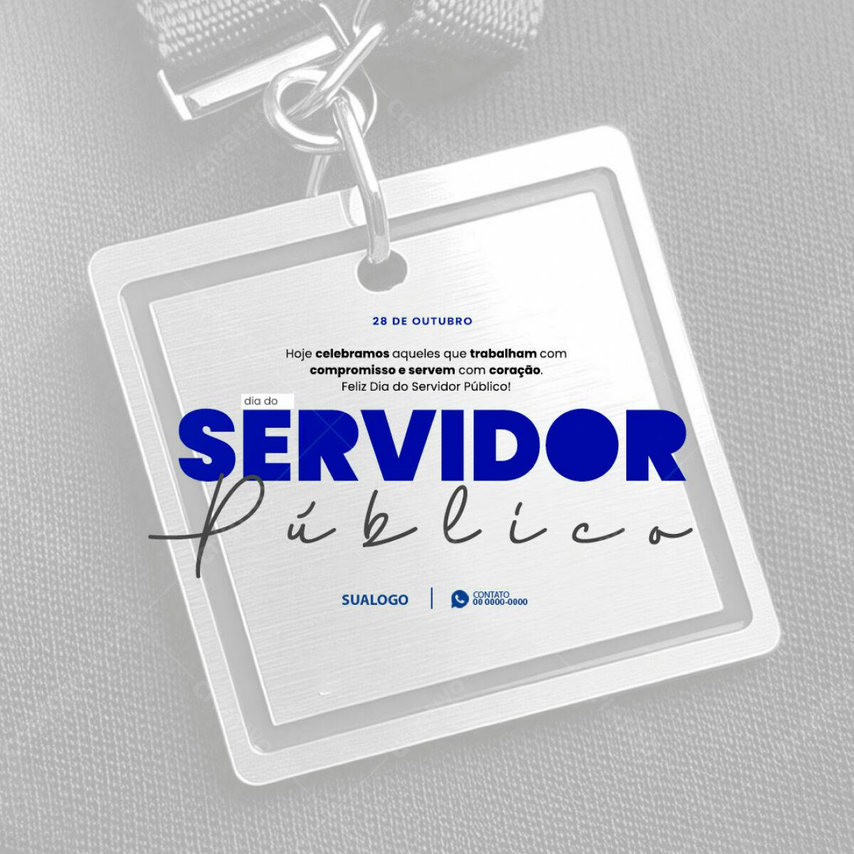 Crachá Dia do Servidor Público PSD Editável
