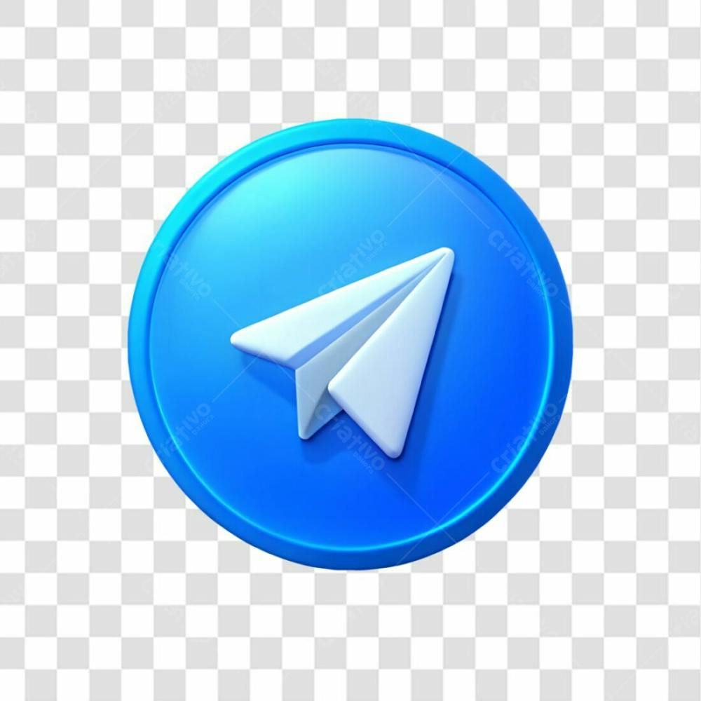 Ícone Telegram Elemento 3D Png Ia