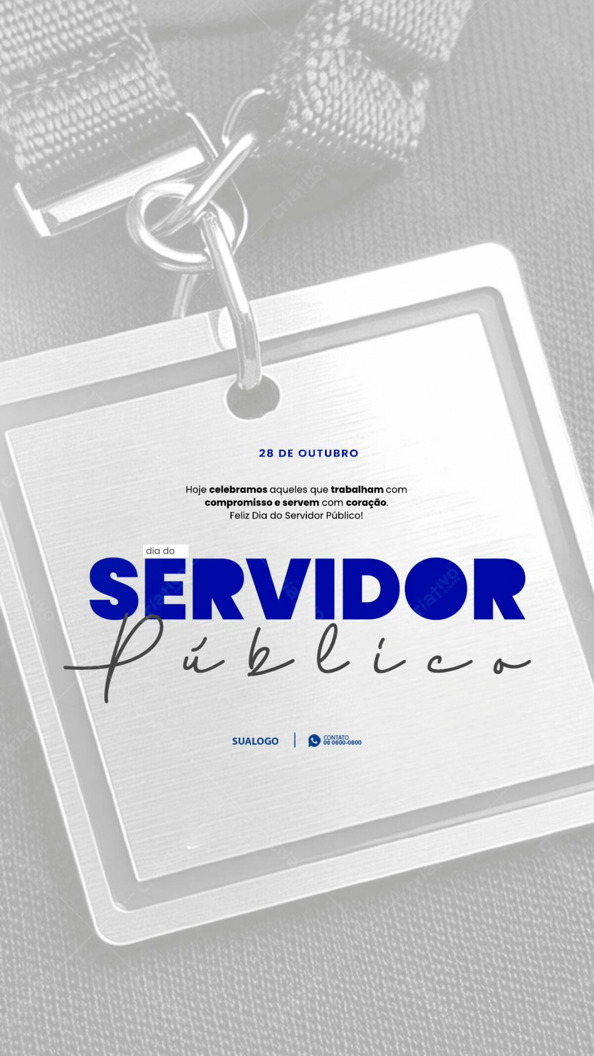Card para Dia do Servidor Público PSD Editável