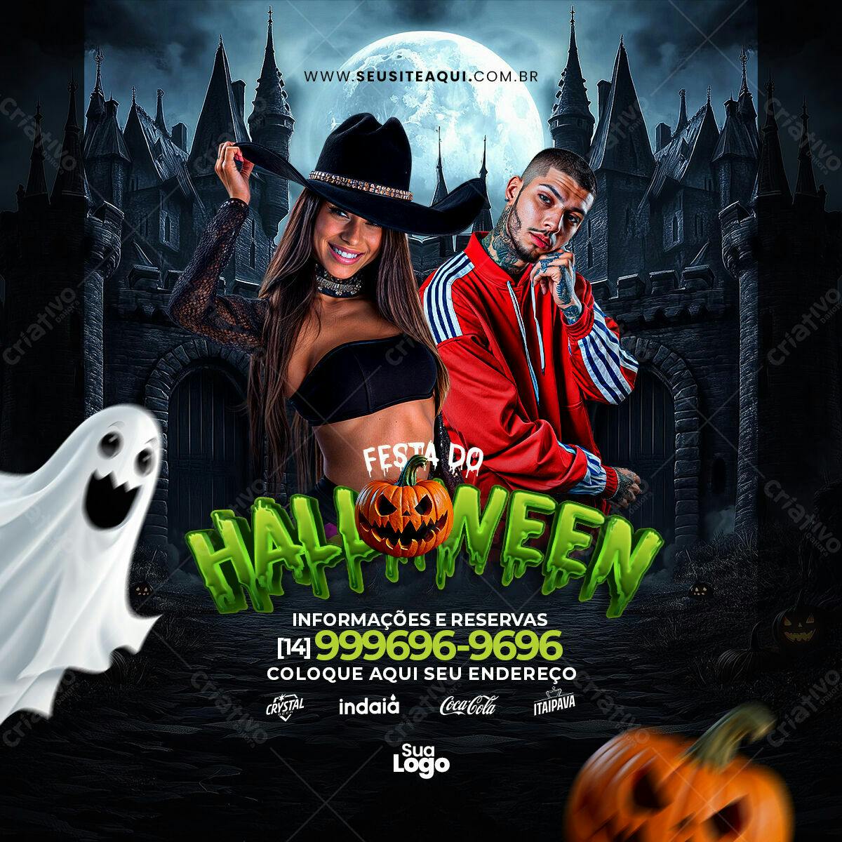 Flyer Festa do Halloween PSD Editável